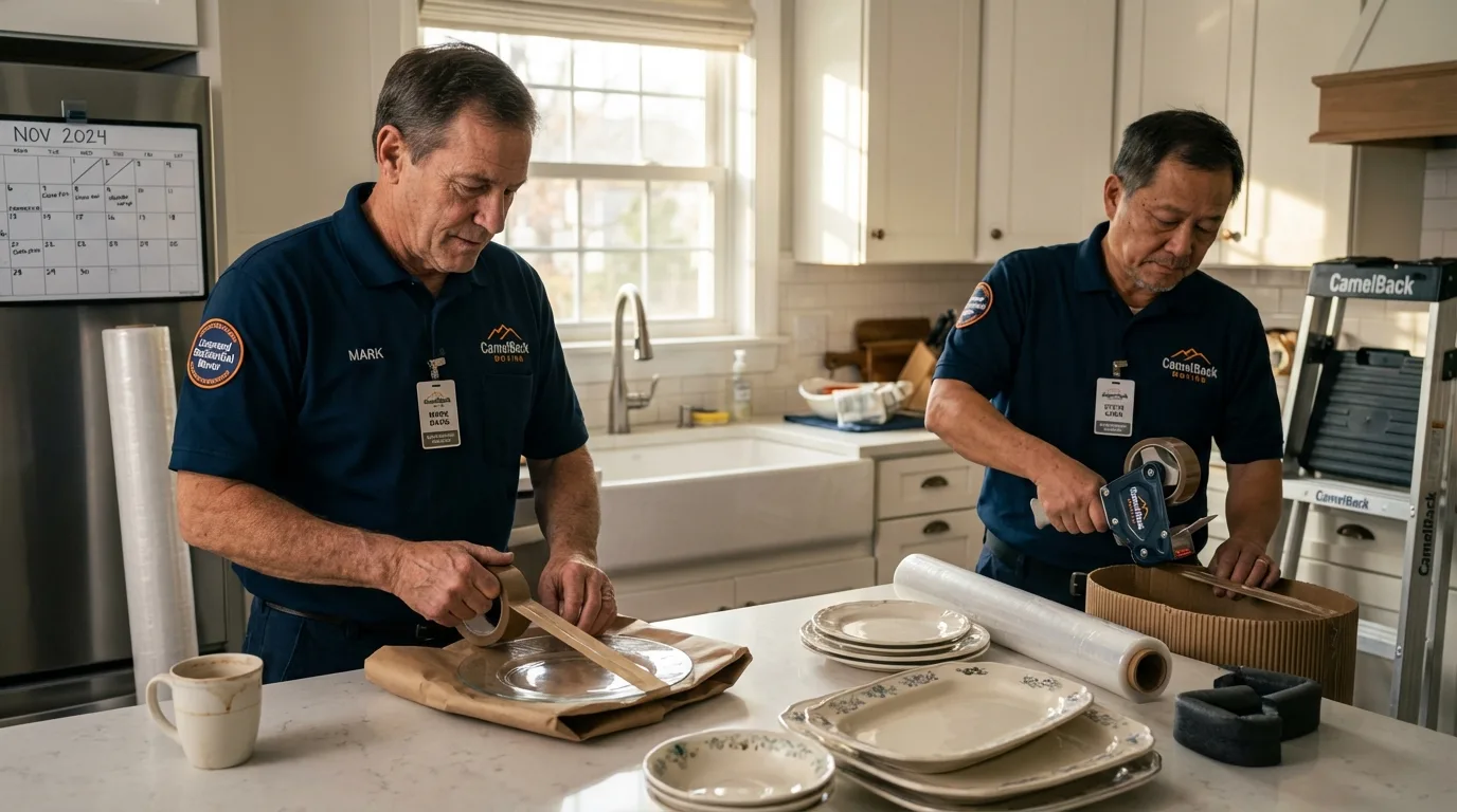 Professional crew packing kitchen dishware in Springville, AL